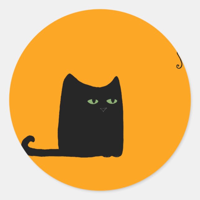 Dexter the Fat Black Cat Sticker (customizable) (Front)