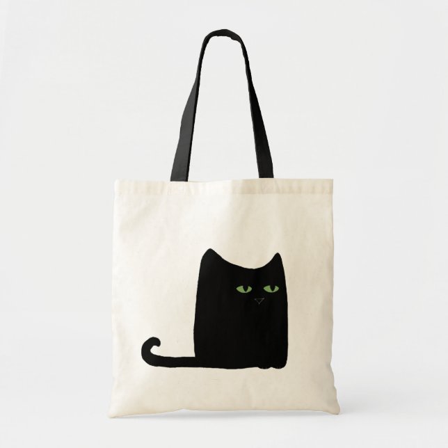 Dexter the Fat Black Cat Tote (customizable) Bag (Front)