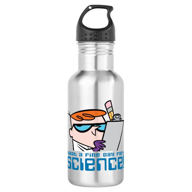 Dexter - What A Fine Day For Science! Stainless Steel Water Bottle (Front)