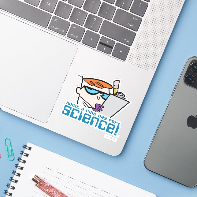Dexter - What A Fine Day For Science! Sticker (Laptop w/ iPhone)