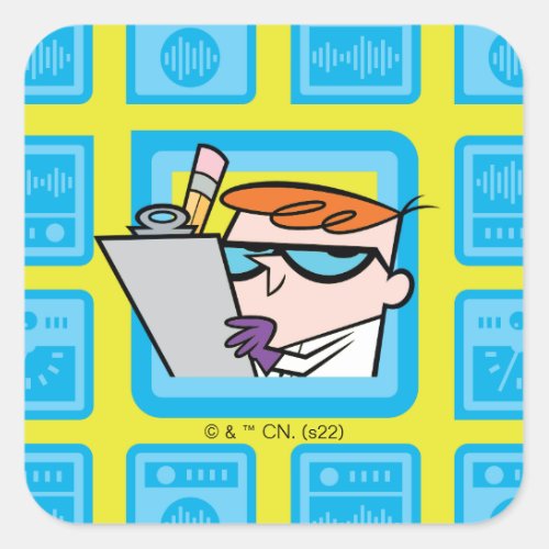 Dexters Laboratory Experiments Pattern Square Sticker