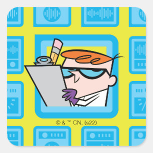 Dexter's Laboratory Experiments Pattern Square Sticker