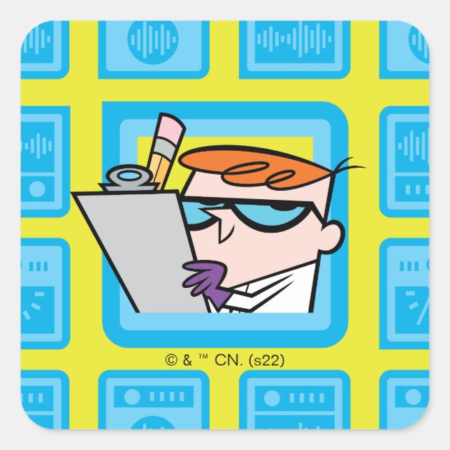 Dexter's Laboratory Experiments Pattern Square Sticker (Front)