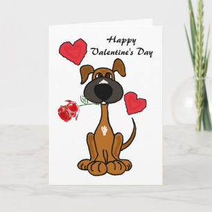 DF- Cute Puppy Dog and Octopus Valentines Day Card