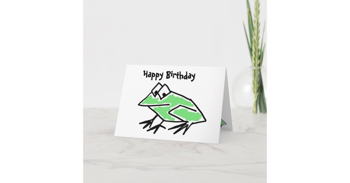 DF- Funny Cartoon Frog Birthday Card | Zazzle