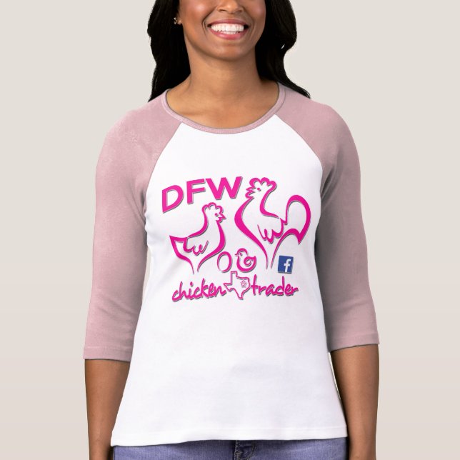 DFW Chicken Trader/Pink Graphics T-Shirt (Front)