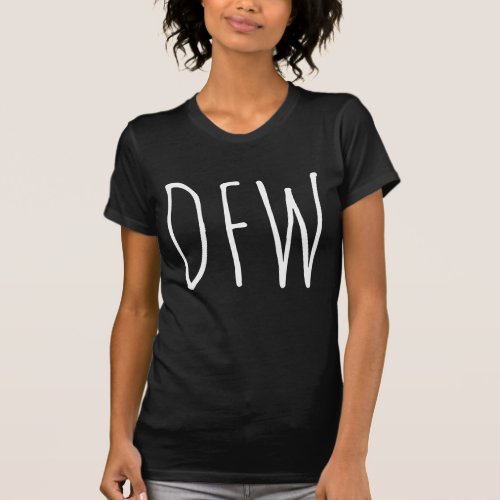 DFW CityCountry Code Handwritten Fashion T_Shirt