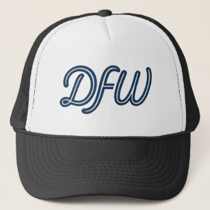 DFW Dallas Fort Worth Script Logo – Texas Airport Trucker Hat