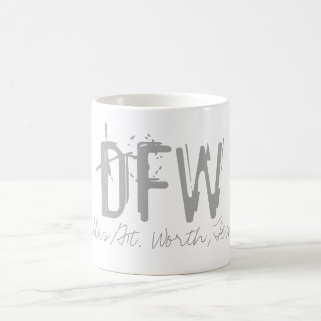 DFW Dallas/Ft.Worth Airport Typography Coffee Mug (Center)