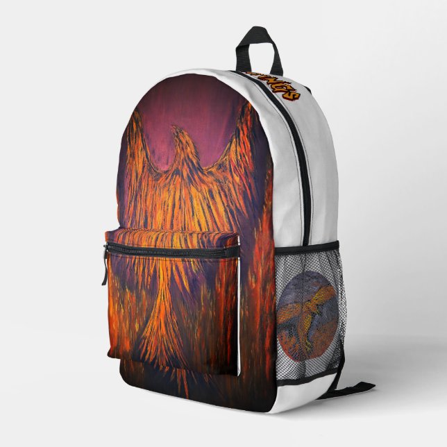 DG Paintings Fire Phoenix Backpack (Back Corner Right)