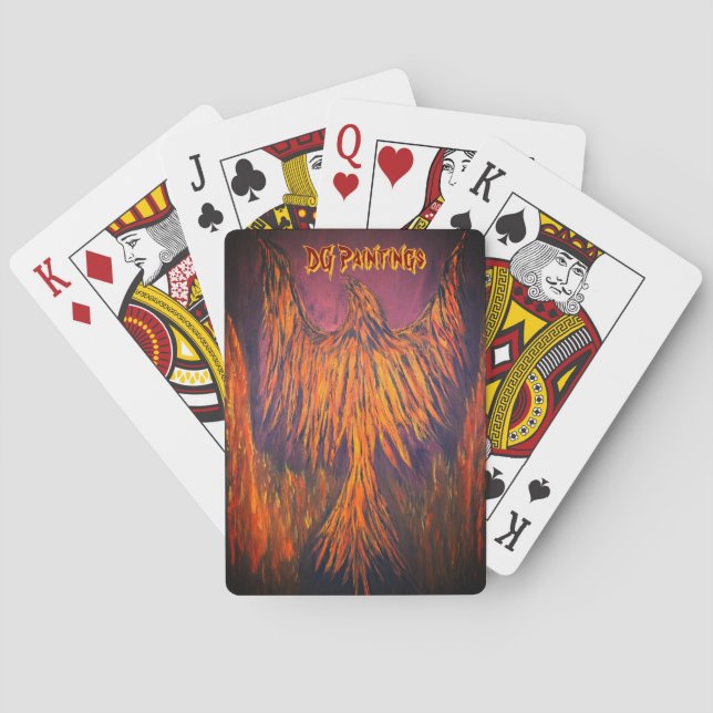 DG Paintings Fire Phoenix  Poker Cards (Back)