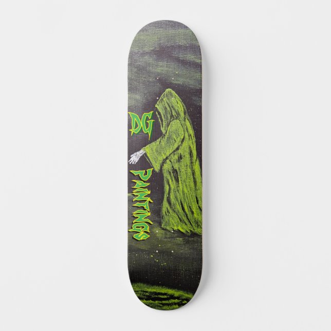 DG Paintings Green Reaper Skateboard (Front)
