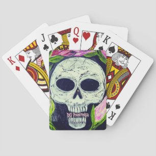 DG Paintings Skull Flower Poker Cards