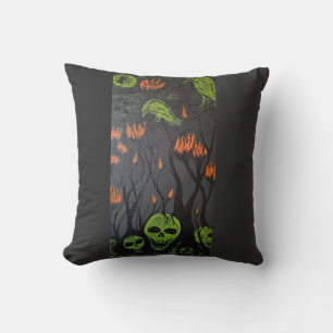 DG Paintings Skull Garden Throw Pillow