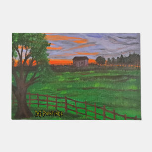 DG Paintings Sunset Cabin Door Mat