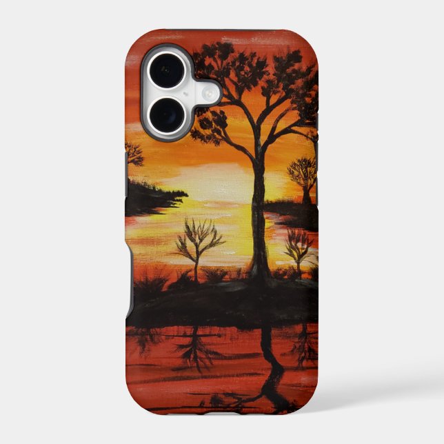 DG Paintings Sunset Reflection  iPhone Case (Back)