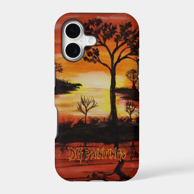 DG Paintings Sunset Reflection  iPhone Case (Back)