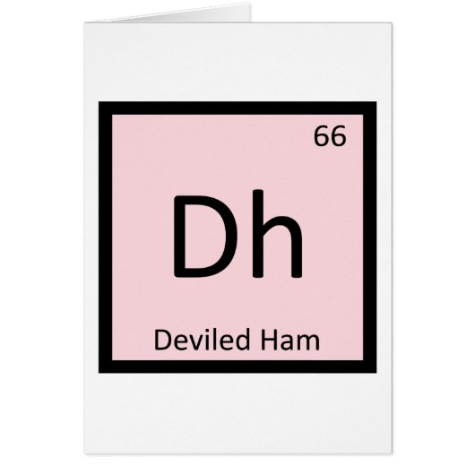 Dh - Deviled Ham Chemistry Periodic Table Symbol Cards (Front)