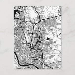 Dhaka Bangladesh Map Postcard