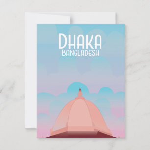 Dhaka Bangladesh Vintage style travel poster.