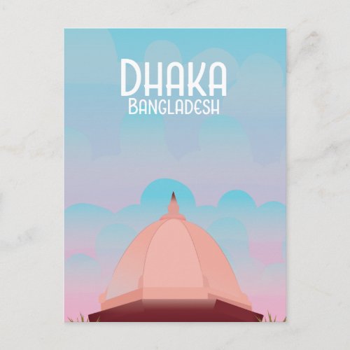 Dhaka Bangladesh Vintage style travel poster Postcard