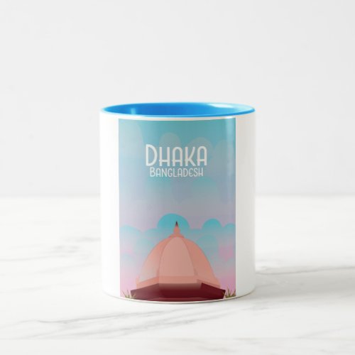 Dhaka Bangladesh Vintage style travel poster Two_Tone Coffee Mug