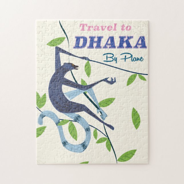 Dhaka, Bangladesh vintage vacation poster. Jigsaw Puzzle (Vertical)