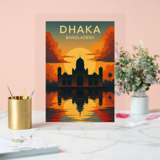 Dhaka Mausoleum Sunset – Digital Art Design Poster
