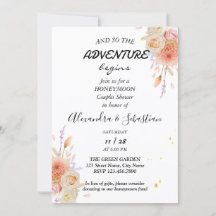 Dhalia & Roses Honeymoon Shower Invitation