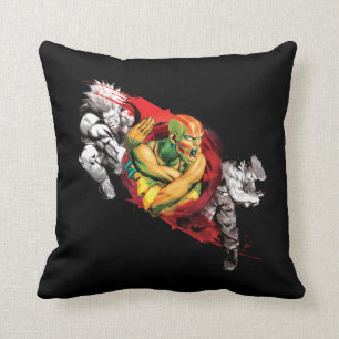 Dhalsim, Blanka & Guile Throw Pillow