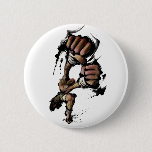 Dhalsim Long Punch Pinback Button (Front)