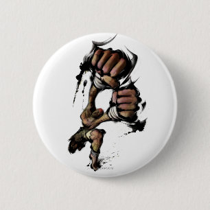 Dhalsim Long Punch Pinback Button