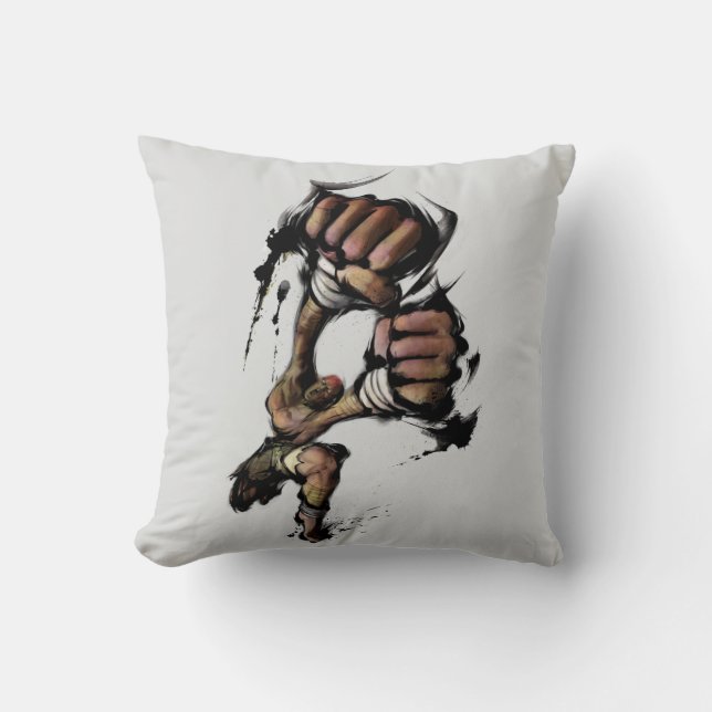 Dhalsim Long Punch Throw Pillow (Front)