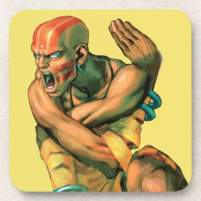 Dhalsim Twisted Beverage Coaster (Front)