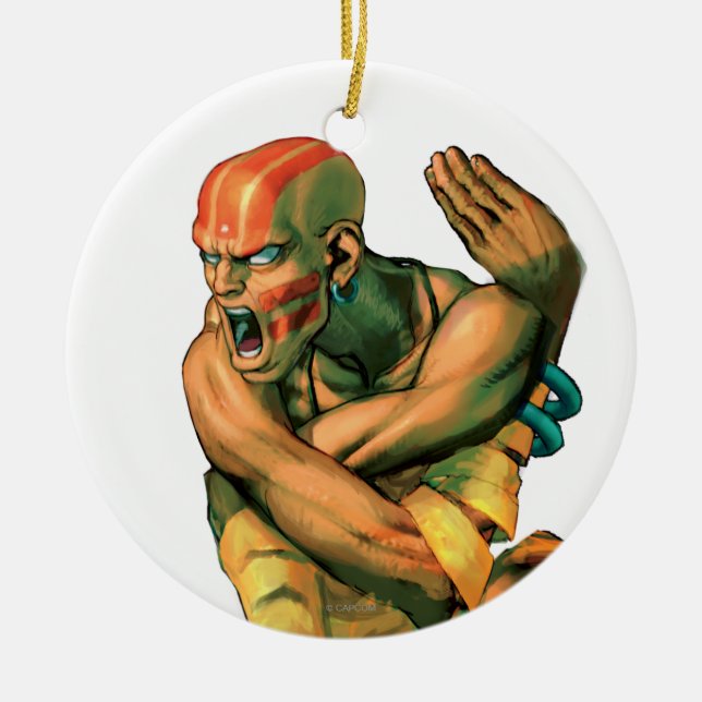 Dhalsim Twisted Ceramic Ornament (Front)