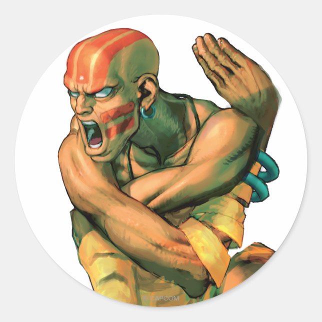 Dhalsim Twisted Classic Round Sticker (Front)