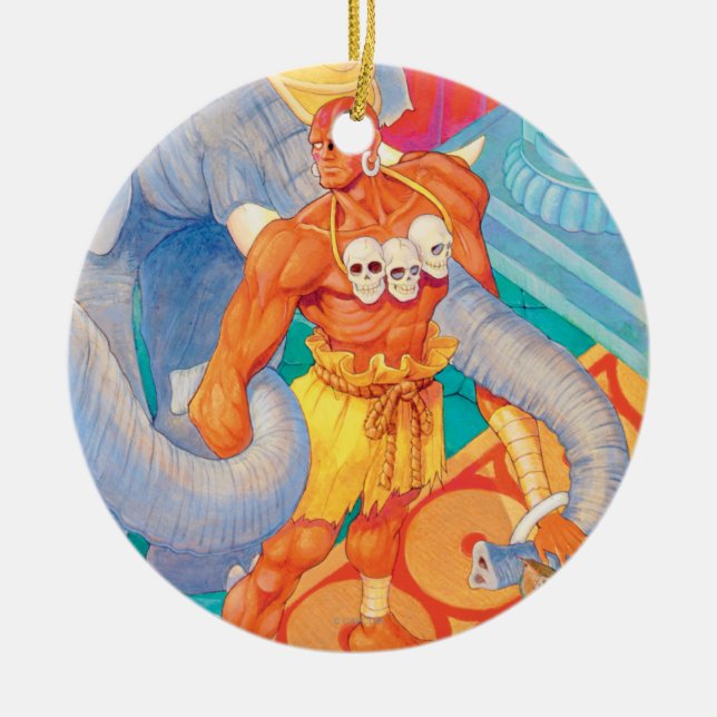 Dhalsim With Animals Ceramic Ornament (Front)