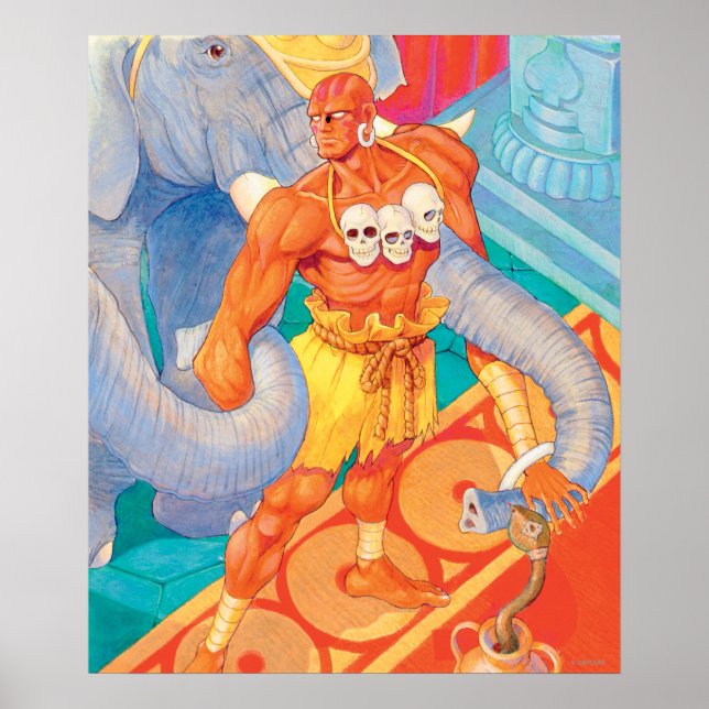 Dhalsim With Animals Poster (Front)