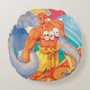 Dhalsim With Animals Round Pillow