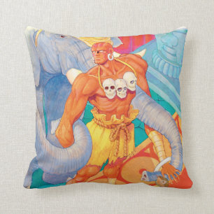 Dhalsim With Animals Throw Pillow