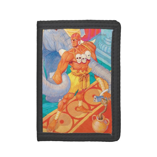 Dhalsim With Animals Tri-fold Wallet (Front Vertical)