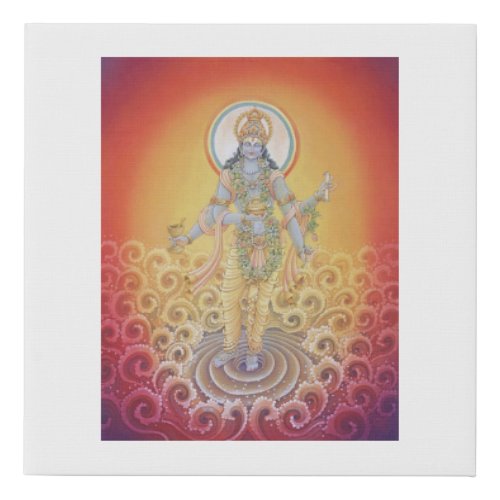 Dhanvantari _ The Physician of the Gods Faux Canvas Print