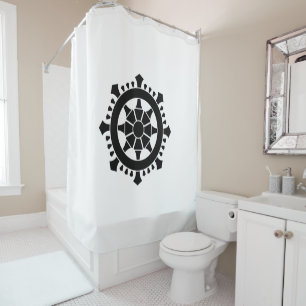 Dharma chakra shower curtain