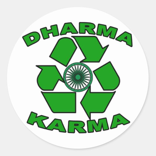 Dharma Karma Eco Design Classic Round Sticker