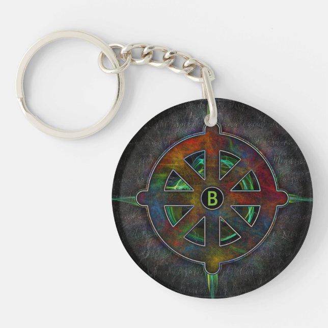 Dharma Spirit Wheel of Energy Keychain (Front)