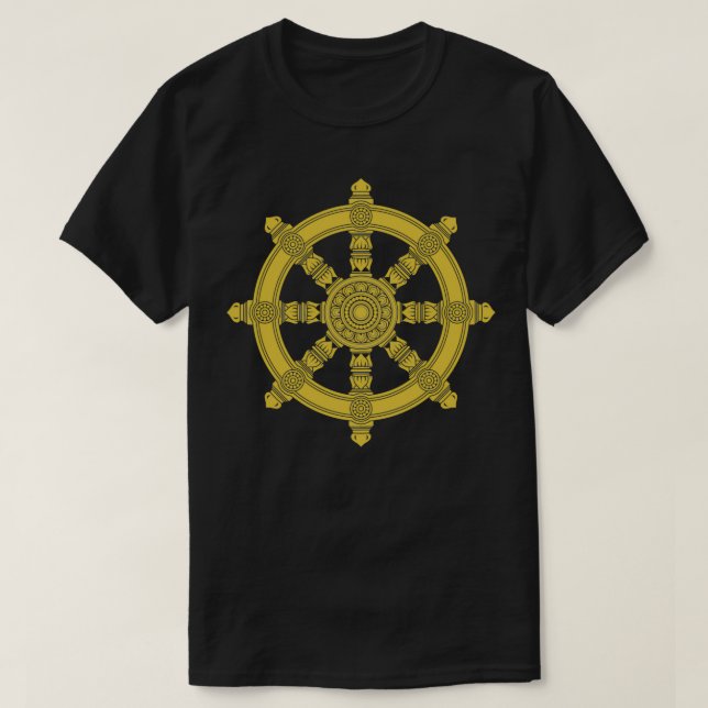 Dharma Wheel Buddha Dhamma Chakra Buddhism Meditat T-Shirt (Design Front)