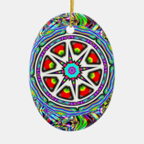 Dharma Wheel Ceramic Ornament