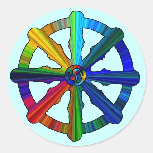 Dharma Wheel Colorful Stickers (Front)