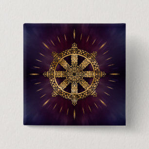Dharma Wheel - Dharmachakra Button