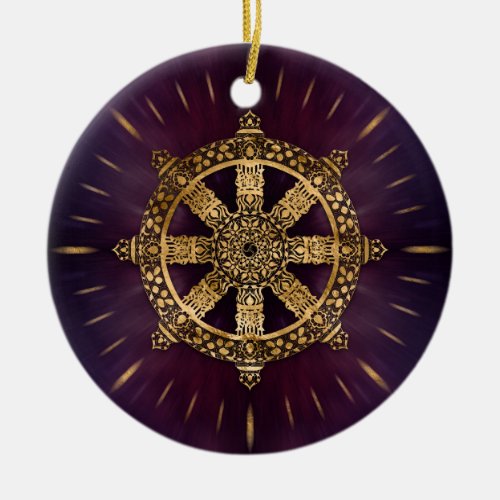 Dharma Wheel _ Dharmachakra Ceramic Ornament